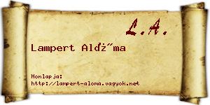 Lampert Alóma névjegykártya
